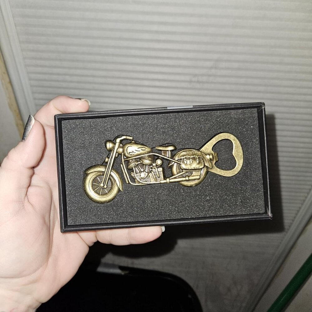 Unique Motorcycle Bottle Opener, Vintage Look Christmas Gift for Beer Bike Lover - Picture 3 of 7
